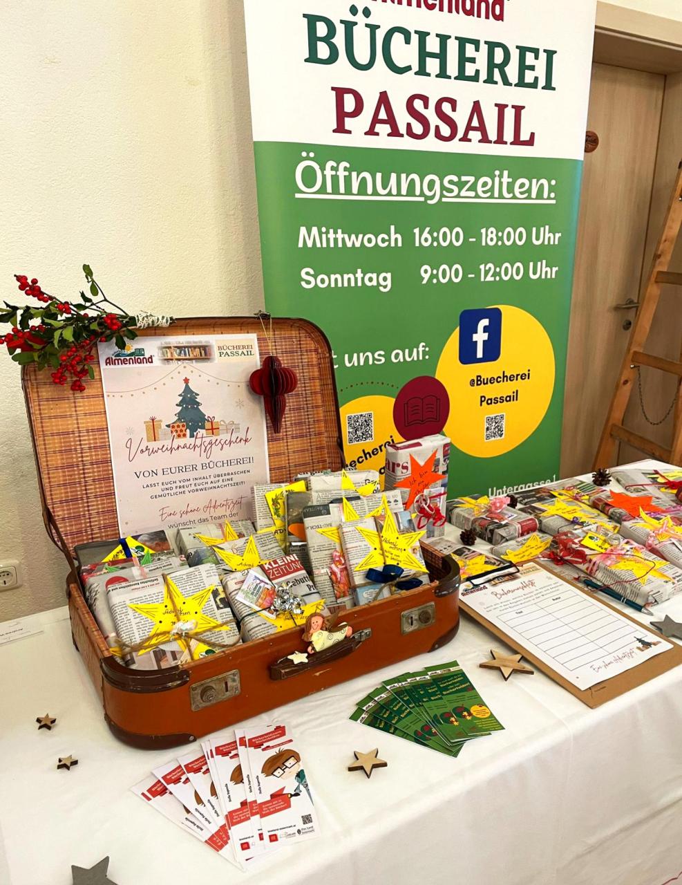 Pozillo Adventmarkt Stand Bücherei