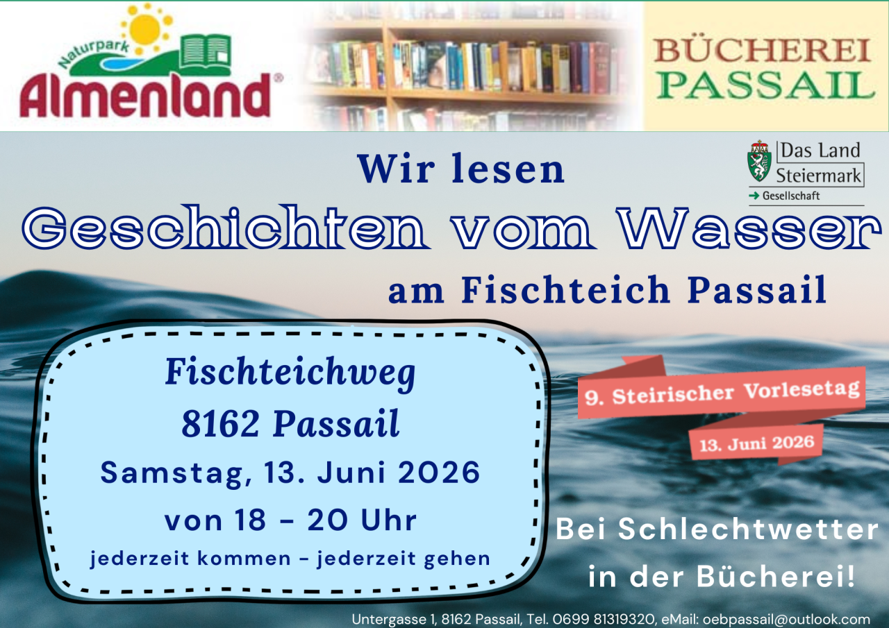 Plakat Steirischer Vorlesetag Bücherei Passail