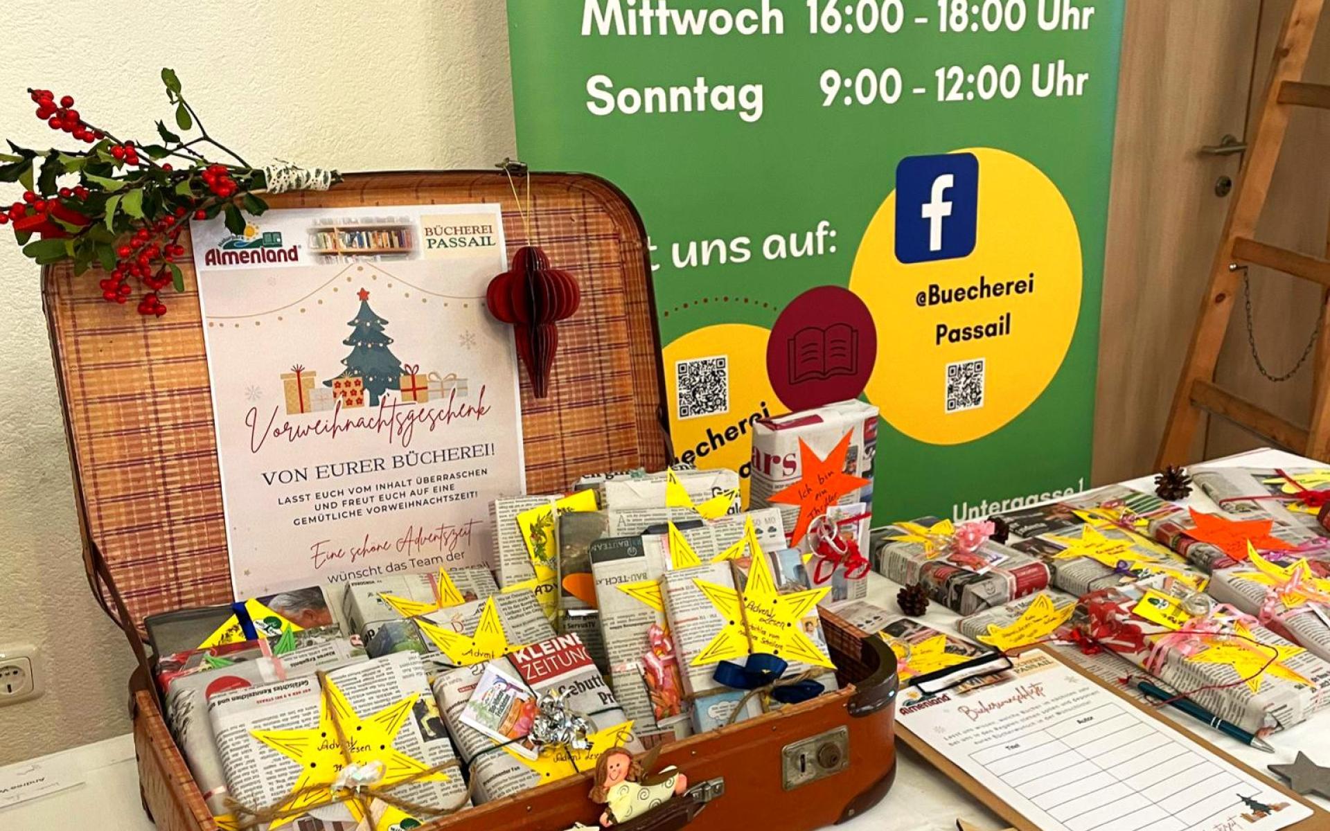 Pozillo Adventmarkt Stand Bücherei