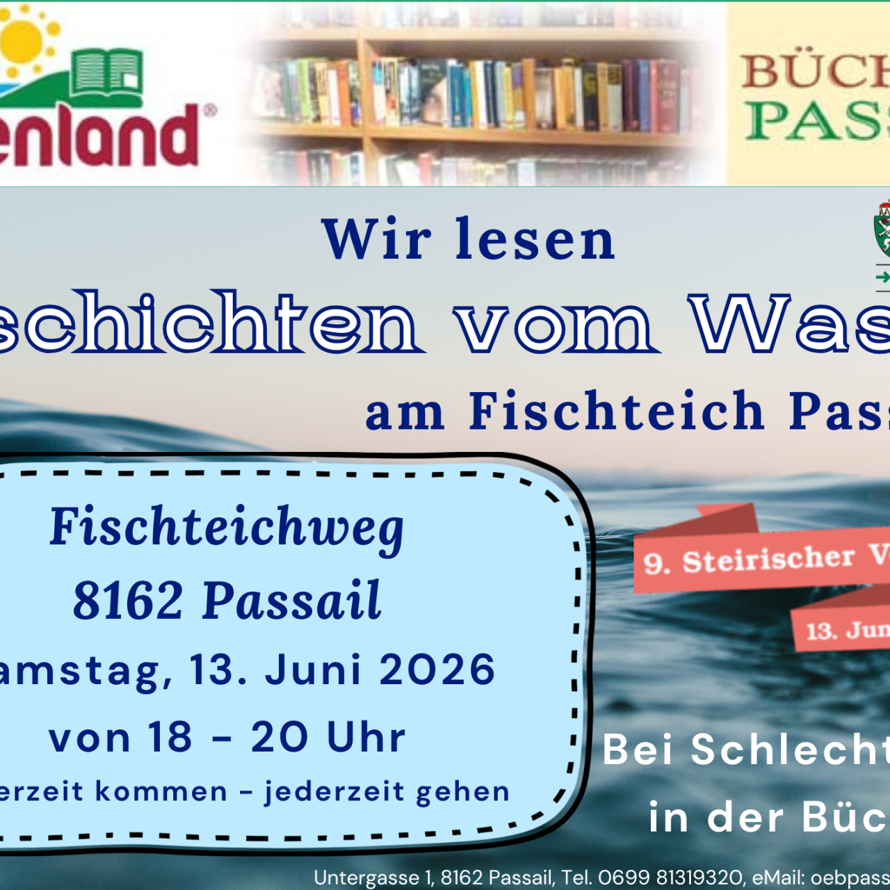 Plakat Steirischer Vorlesetag Bücherei Passail